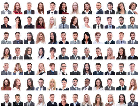 portraits of successful employees isolated on a whiteの写真素材