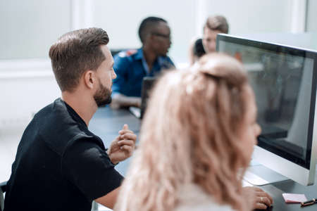 business team in the workplace in a modern office