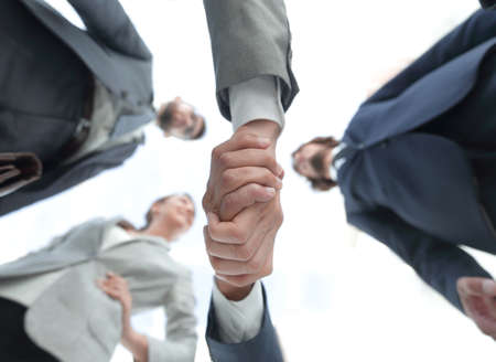bottom view.business handshakeの写真素材