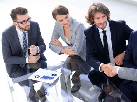 handshake partners at a business meeting