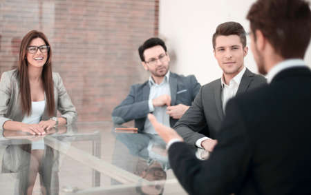 business Manager makes a report for the business team
