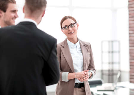 business partners meet in the office.の写真素材