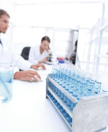side view of scientists working in laboratory