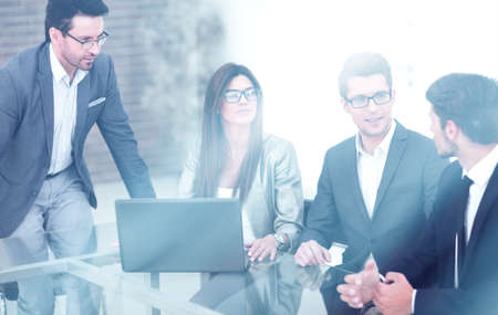 businessman holds a working meeting with the business team