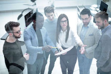 business team discussing new business plan.