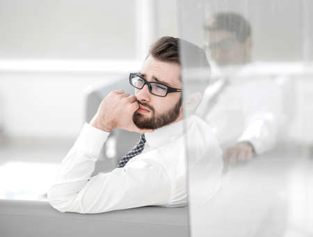 business colleagues sitting in the office waiting roomの写真素材