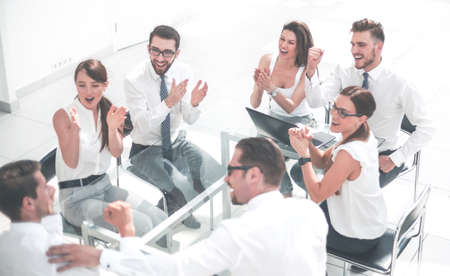 business team applauds the project Manager