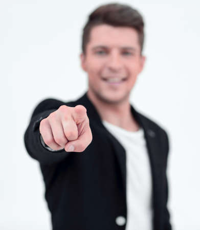 close up. successful business man pointing at youの写真素材