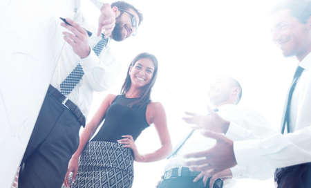 business team discussing a new presentationの写真素材