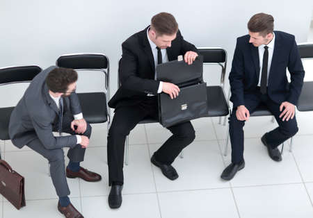 top view.business people waiting for the start of a business meetingの写真素材