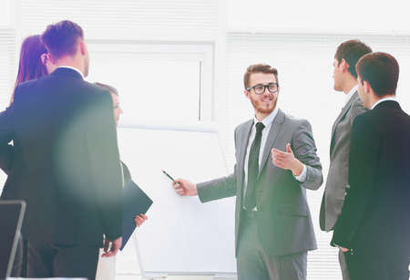 Manager conducts a master class for business team