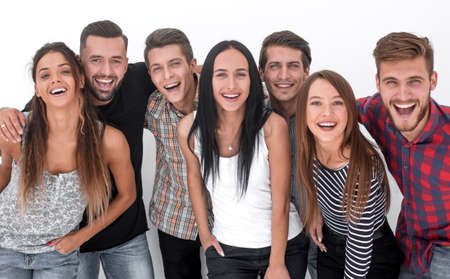 close up. cheerful group of young peopleの写真素材