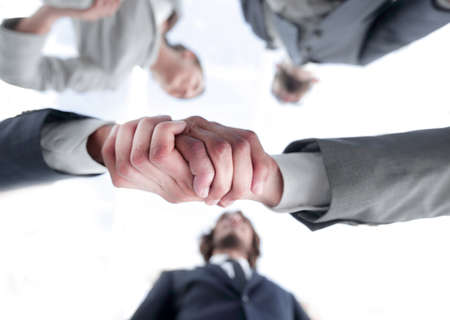 bottom view.business handshakeの写真素材