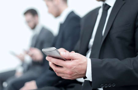 business people using their smartphonesの写真素材