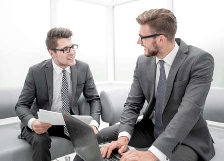 colleagues composing the text of the business document