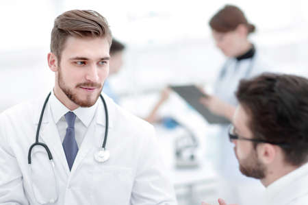 doctor and laboratory staff .の写真素材