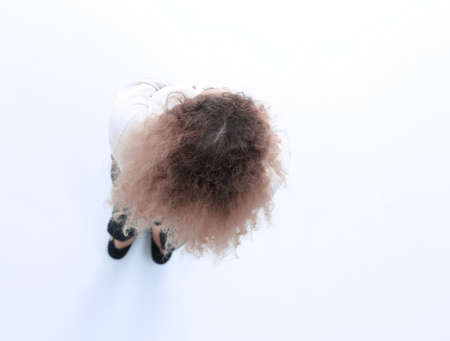 view from the top. business womanの写真素材