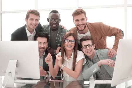 portrait of a successful business team in the workplace