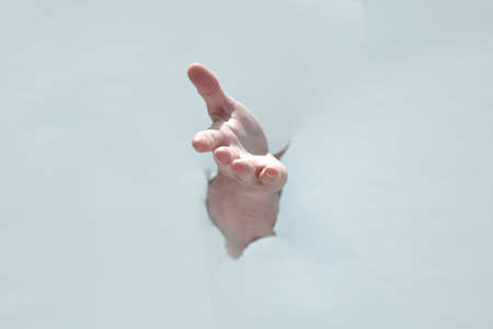 close up.hand showing thumb up.photo with copy spaceの写真素材