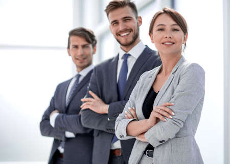 company employees standing togetherの写真素材