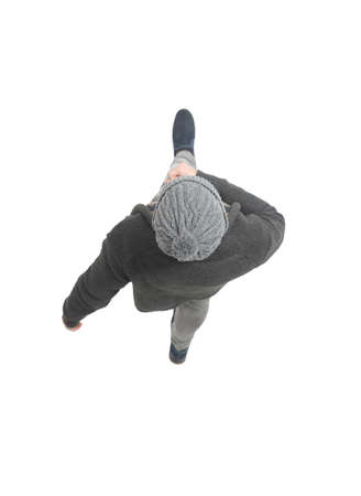 top view .handsome sports guy looking at the cameraの写真素材