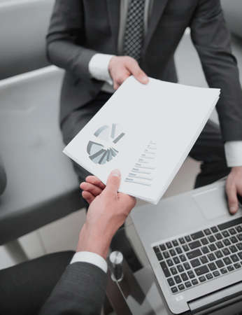 close up. business people work with financial documentsの写真素材