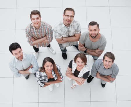 top view.a successful group of young peopleの写真素材