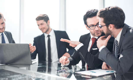 business people discussing the terms of the new contracの写真素材