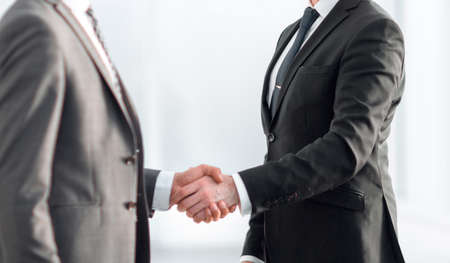 friendly handshake of business partnersの写真素材