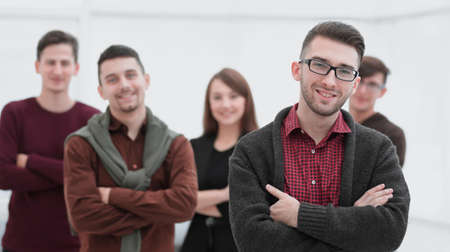 closeup portrait of successful business team.の写真素材
