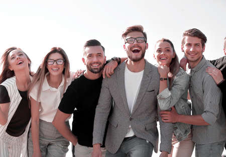 close up. a team of modern young peopleの写真素材
