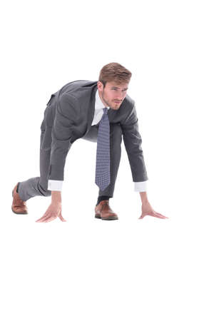 in full growth. the young businessman is ready to start.の写真素材