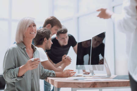background image of a creative group of business people in the officeの写真素材