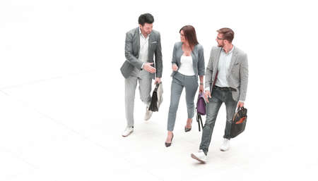 top view.three modern business people