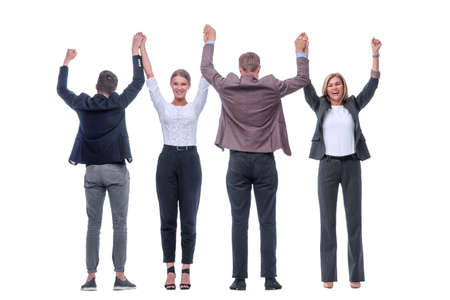 in full growth. successful business team showing their unityの写真素材