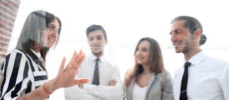 business team discussing a new presentation,