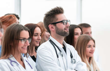 group of medical professionals standing together. concept of healthの写真素材