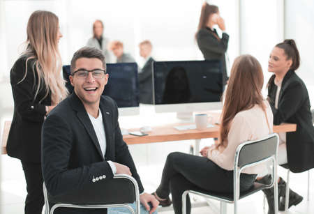 group of young employees in the workplaceの写真素材