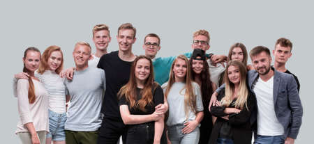 in full growth. a group of confident young people