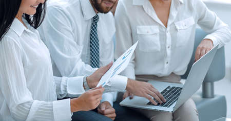 modern business team working with financial charts in the office. photo with copy space