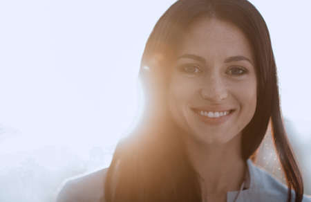 close-up. The face of a happy young woman.