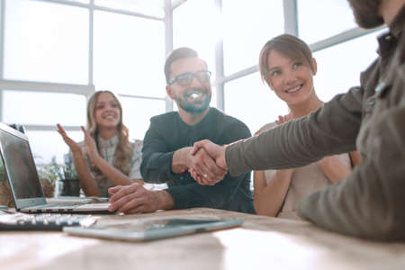 handshake business people at a meeting in the officeの写真素材