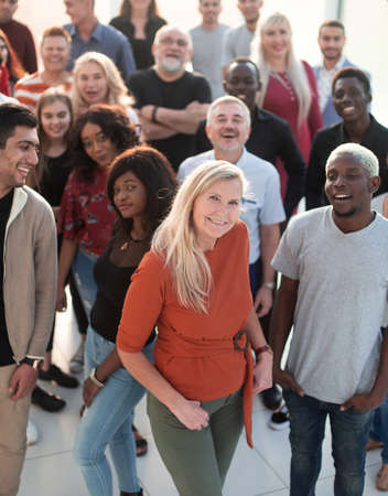 large group of different people standing together
