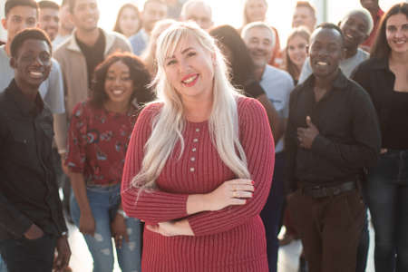 Successful woman leading a business group aの写真素材