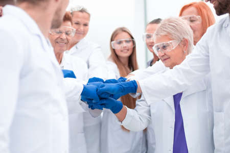 group of medical professionals show their unity.の写真素材