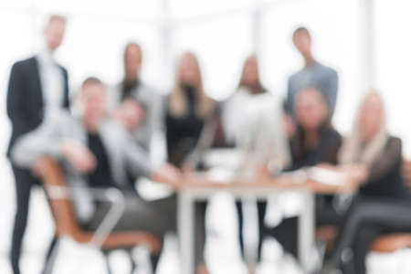 portrait of a successful business team near their desktop. concept of team buildingの写真素材