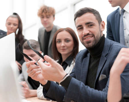 project Manager and business team sitting at the Deskの写真素材