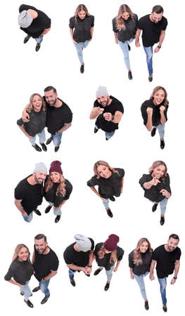 top view. image of modern different young peopleの写真素材