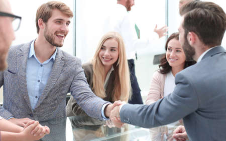 handshake business people at an informal meetingの写真素材