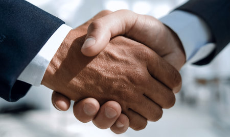Close-up of business people handshaking
